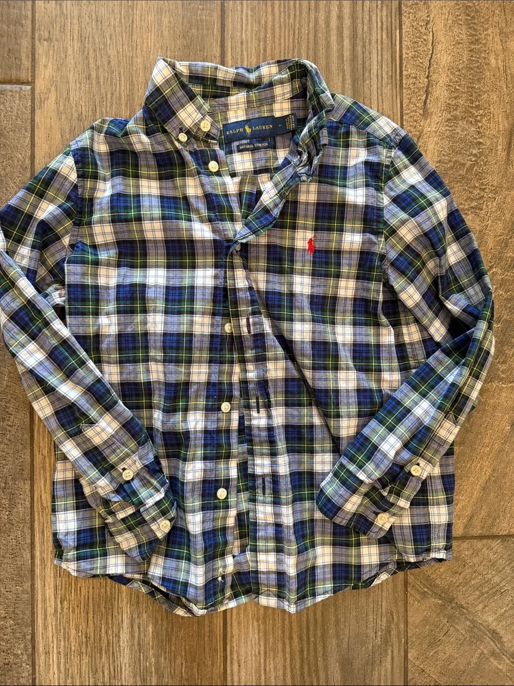 Ralph Lauren Blue & Green Plaid Button-Down Shirt boys